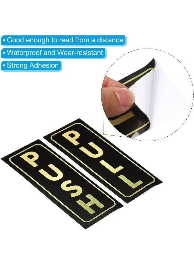 ملصقات إشارات الدفع والسحب - ذاتية اللصق للأبواب الزجاجية والخشبية، والمكاتب، والمستشفيات، وبوابات مراكز التسوق (ذهبي) - Image 5